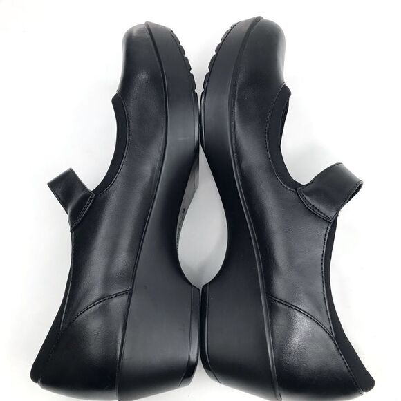 YUU Chandra Black Mary Jane Heeled Faux Leather Comfort Shoes - Picture 8 of 14